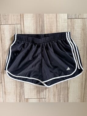 adidas Women’s M20 Black Running Shorts with White Trim - Size 2X